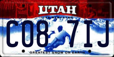 UT license plate C087IJ
