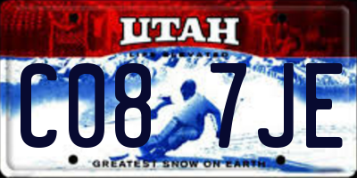 UT license plate C087JE