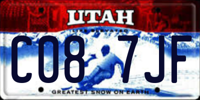 UT license plate C087JF