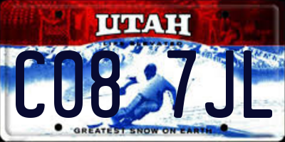 UT license plate C087JL