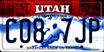 UT license plate C087JP