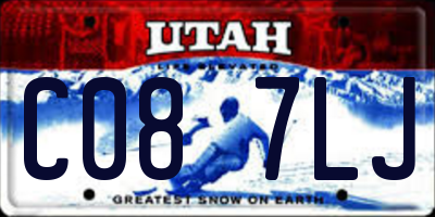 UT license plate C087LJ