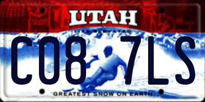 UT license plate C087LS