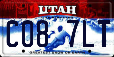 UT license plate C087LT