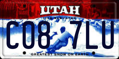 UT license plate C087LU