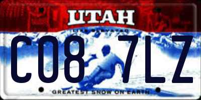 UT license plate C087LZ