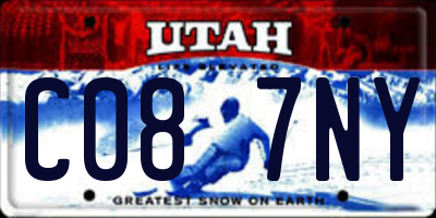 UT license plate C087NY