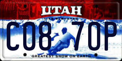 UT license plate C087OP
