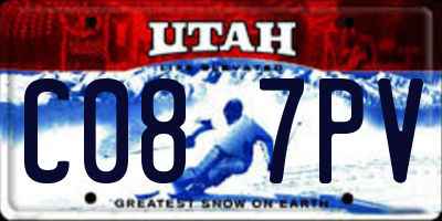 UT license plate C087PV