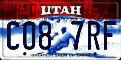 UT license plate C087RF