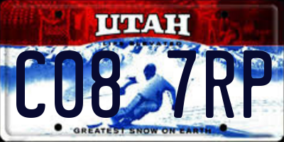 UT license plate C087RP