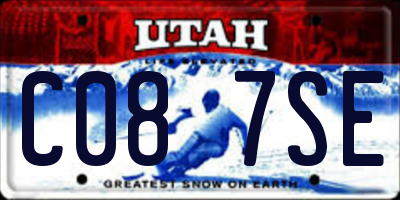 UT license plate C087SE