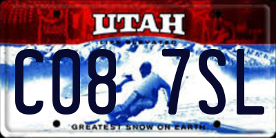 UT license plate C087SL