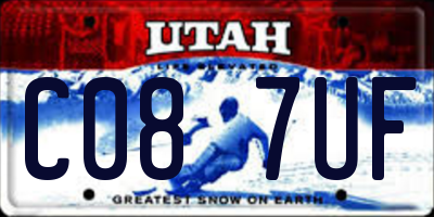 UT license plate C087UF