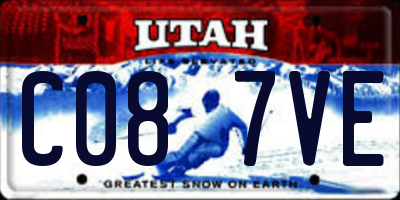 UT license plate C087VE