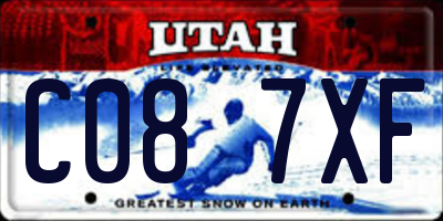 UT license plate C087XF