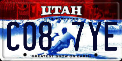 UT license plate C087YE