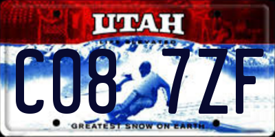 UT license plate C087ZF
