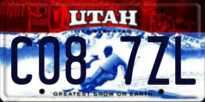 UT license plate C087ZL