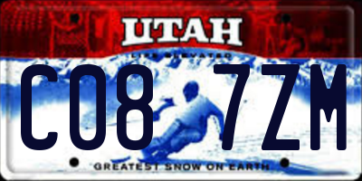 UT license plate C087ZM