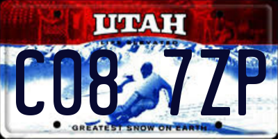 UT license plate C087ZP