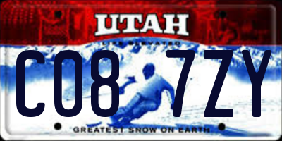 UT license plate C087ZY