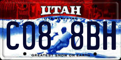 UT license plate C088BH