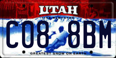 UT license plate C088BM