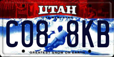 UT license plate C088KB