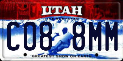 UT license plate C088MM
