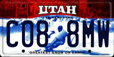 UT license plate C088MW