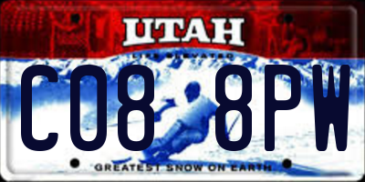 UT license plate C088PW