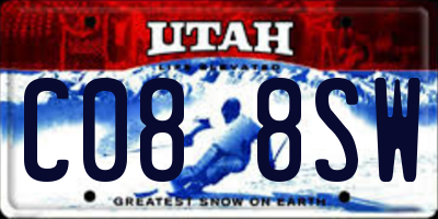 UT license plate C088SW