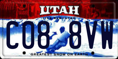 UT license plate C088VW