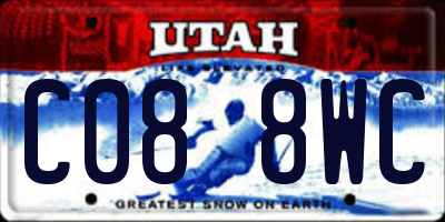 UT license plate C088WC