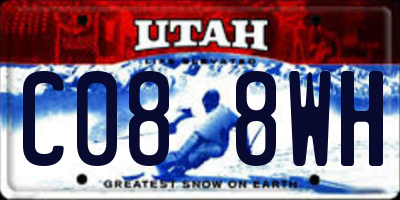 UT license plate C088WH