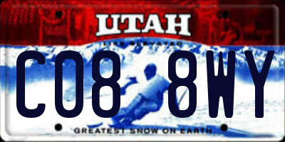 UT license plate C088WY