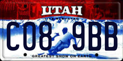 UT license plate C089BB