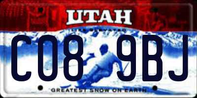 UT license plate C089BJ