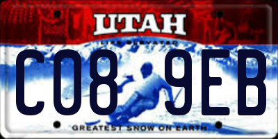 UT license plate C089EB
