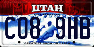 UT license plate C089HB