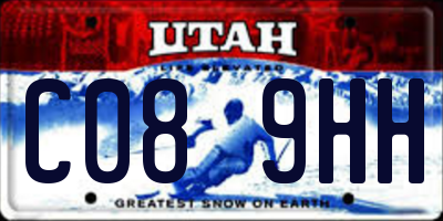 UT license plate C089HH