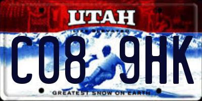 UT license plate C089HK
