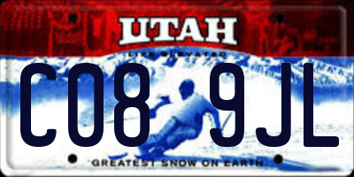 UT license plate C089JL