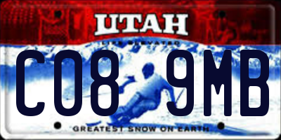 UT license plate C089MB
