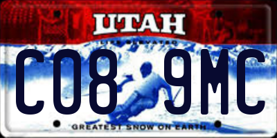 UT license plate C089MC