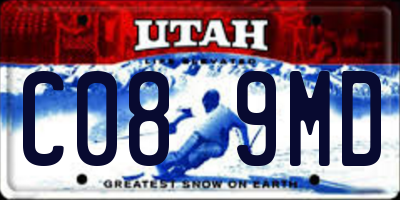 UT license plate C089MD