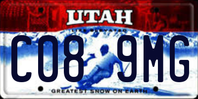 UT license plate C089MG
