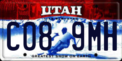 UT license plate C089MH