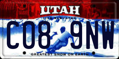UT license plate C089NW